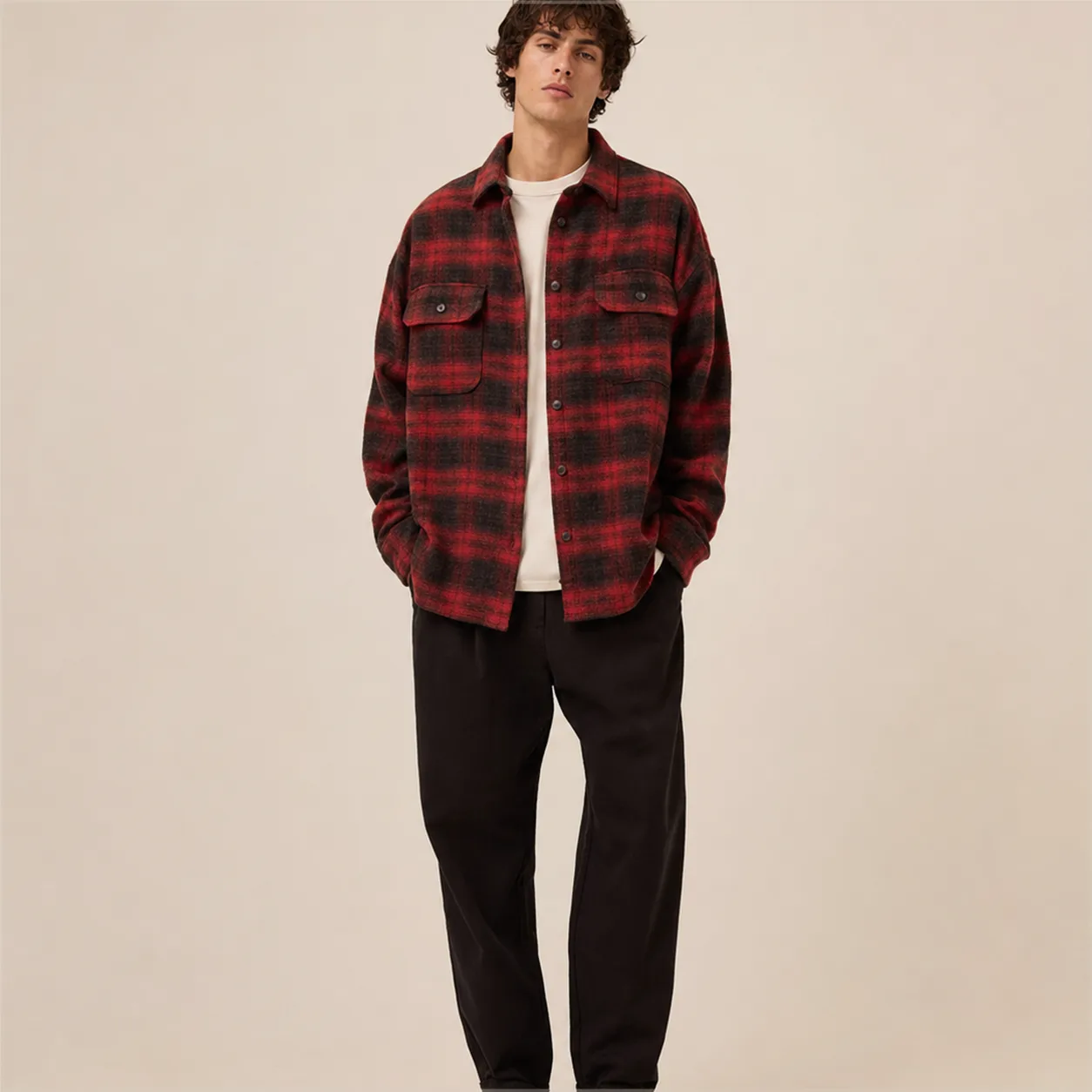 Brushed Plaid Overshirt