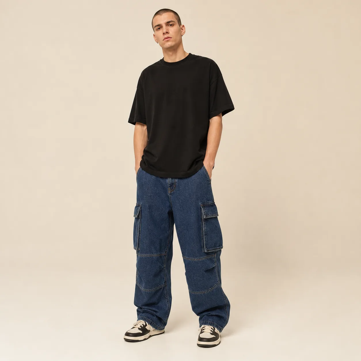 Denim Cargo Pants