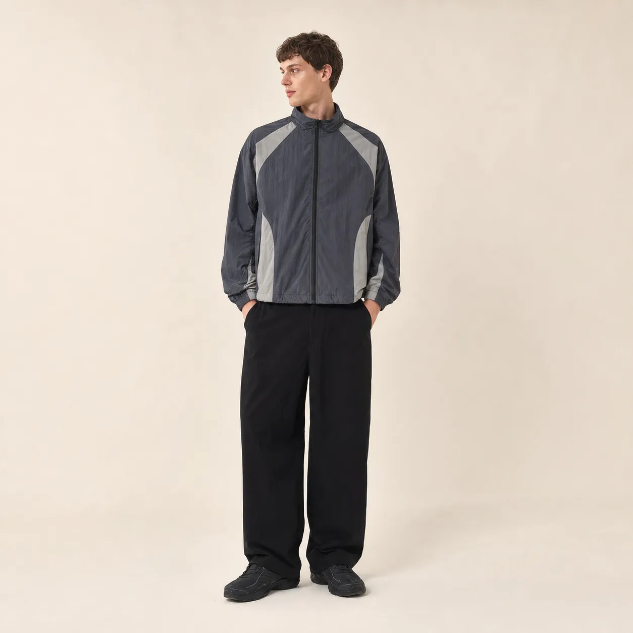 Nylon Panel Track Jacket