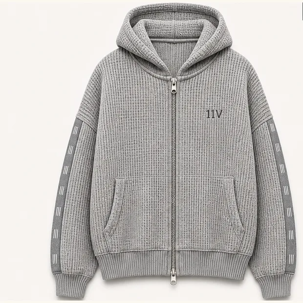 Waffle Zip Hoodie